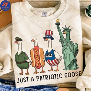 Retro Patriotic Goose Png, Funny 4th Of July Silly Goose Png, Independence Day Png, Patriotic Png, USA Goose Sublimation Design