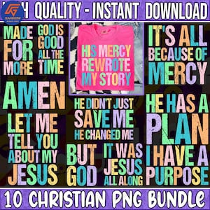 10 Jesus png Bundle, Distressed Everyday Jesus png, His Mercy Rewrote My Story Png, It&#39;s was Jesus All along Png, Christian Png, Bible Verse