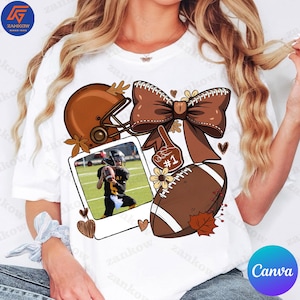 カスタムCanvaテンプレート 秋のフットボール写真挿入Png、秋のフットボールCanvaPng、トレンドPng、フットボールママPng、コケットフットボールPng