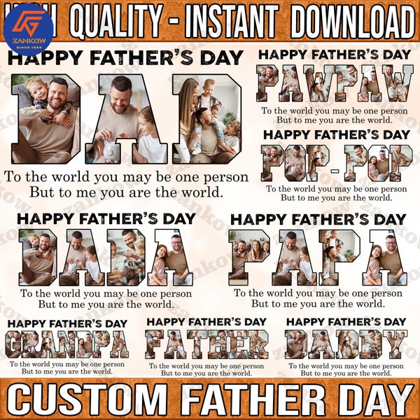 8 Customize Dad/Papa/Grandpa/Daddy Happy Father’s Day Bundle Png, Happy Father’s Day Png, Gift For Grandpa, Dad Gift Idea Png,Canva Template