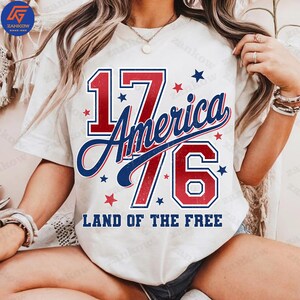 Retro 1776 America Land Of The Free Png, Red White And Blue Png, Patriotic Sublimation Design, Independence Day Png, 4th Of July Shirt Png