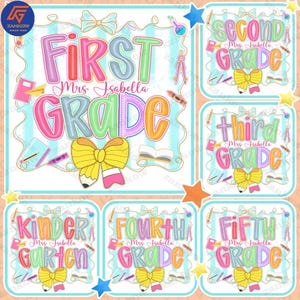 Custom Grade Teacher Png Bundle, Back to School Png, Retro Teacher Team Shirt, First Day Of School Png, Teacher 1st/2nd/3rd Grade Designs