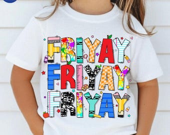 Happy Friyay PNG, Back to School Retro Teacher PNG, Mom Life Friday Sublimation, Cute Happy Fri-Yay Teacher Appreciation Design