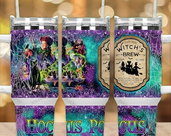 Witches Movie Halloween 40oz Tumbler Sublimation Design, Witches Sisters Tumbler With Handle Wrap Png, Halloween Tumbler 40Oz, Digital File