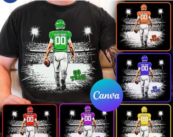 Bearbeitbares Fußballmaskottchen Canva-Vorlagenpaket, benutzerdefinierte High School Fußballsublimation, Spieltag Geist PNG, Fußball Mom Design