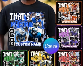 Custom Canva Template Football Photo Insert Png Bundle, That’s My Son Png, Coquette Football Png, Fall Football Canva Png, Football Mom Png