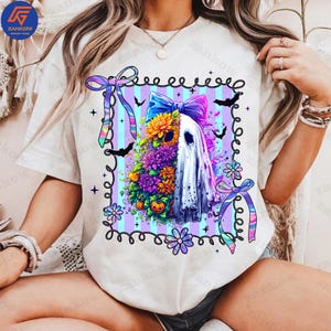 Preppy Halloween Ghost Png, Cute Boo Ghost Coquette Png, Floral Spooky Season Png, Girly Halloween Shirt Design, Spooky Pumpkin Sublimation