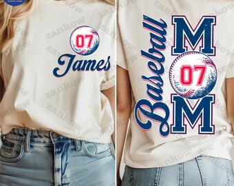 Personalized Baseball Png, Custom Baseball Shirt Png, Baseball Mama Png, Baseball Player Shirt With Kids Name & Jersey Number Png