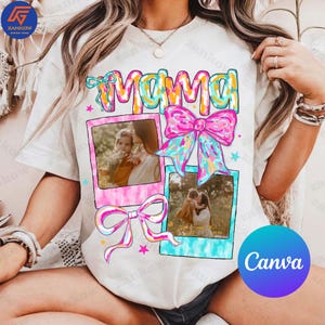 Custom Canva Mama Kids Photo Png, Canva Add Photos Mothers Day Png, Mom Floral Coquette Bow Png, Mama Flowers, Hand drawn, Gift For Mom