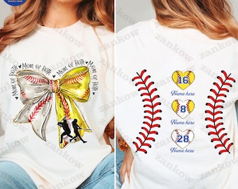 Mom Of Both Baseball Softball Mama Png, Baseball Coquette Png, Softball Baseball Mom Shirt Design Png, Game Day Png, Softball Bow Png