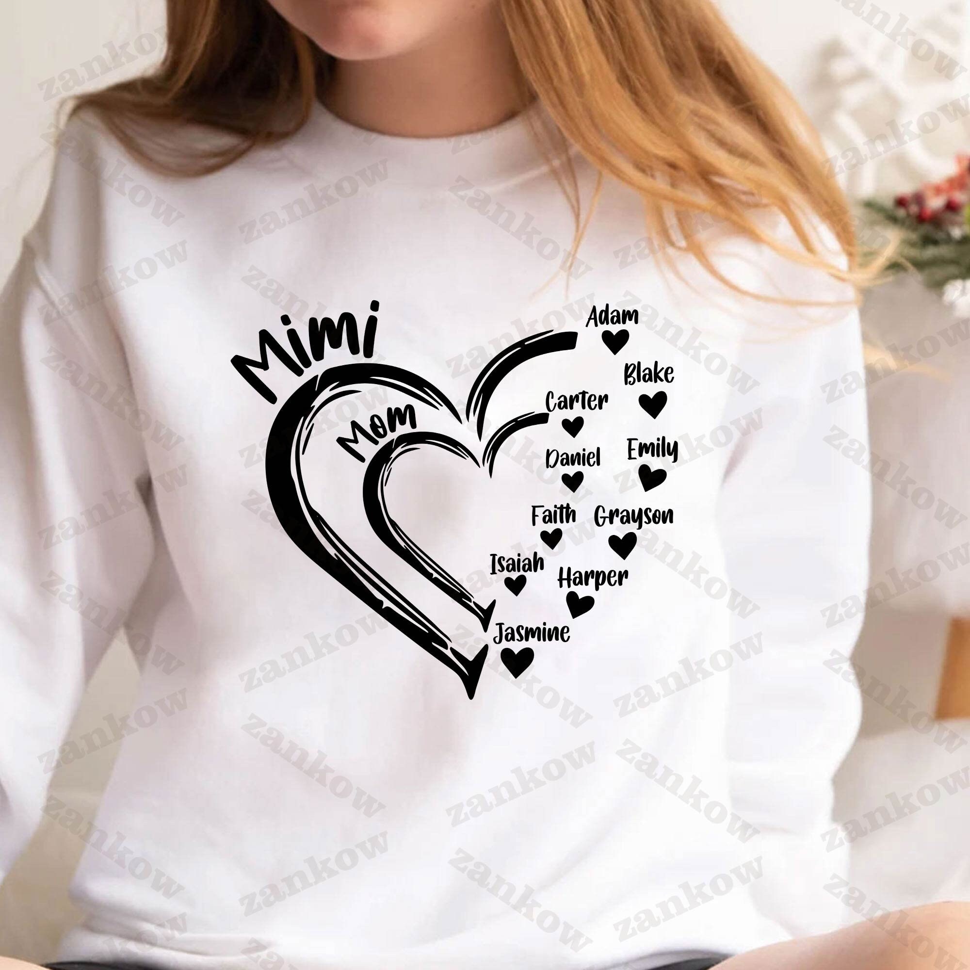 CUSTOM Mama/ Gigi/ Nana/ Mimi Heart Kid Name Svg Png Bundle