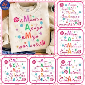 Retro Madre Png Bundle, Spanish Mama Png, Latina Mom Png, Gift For Spanish Mom Png, Happy Mother&#39;s Day, Mama Floral Madre Shirt Png