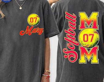 Personalized Softball Png, Custom Softball Shirt Png, Softball Mama Png, Softball Mom Shirt With Kids Name & Jersey Number Png