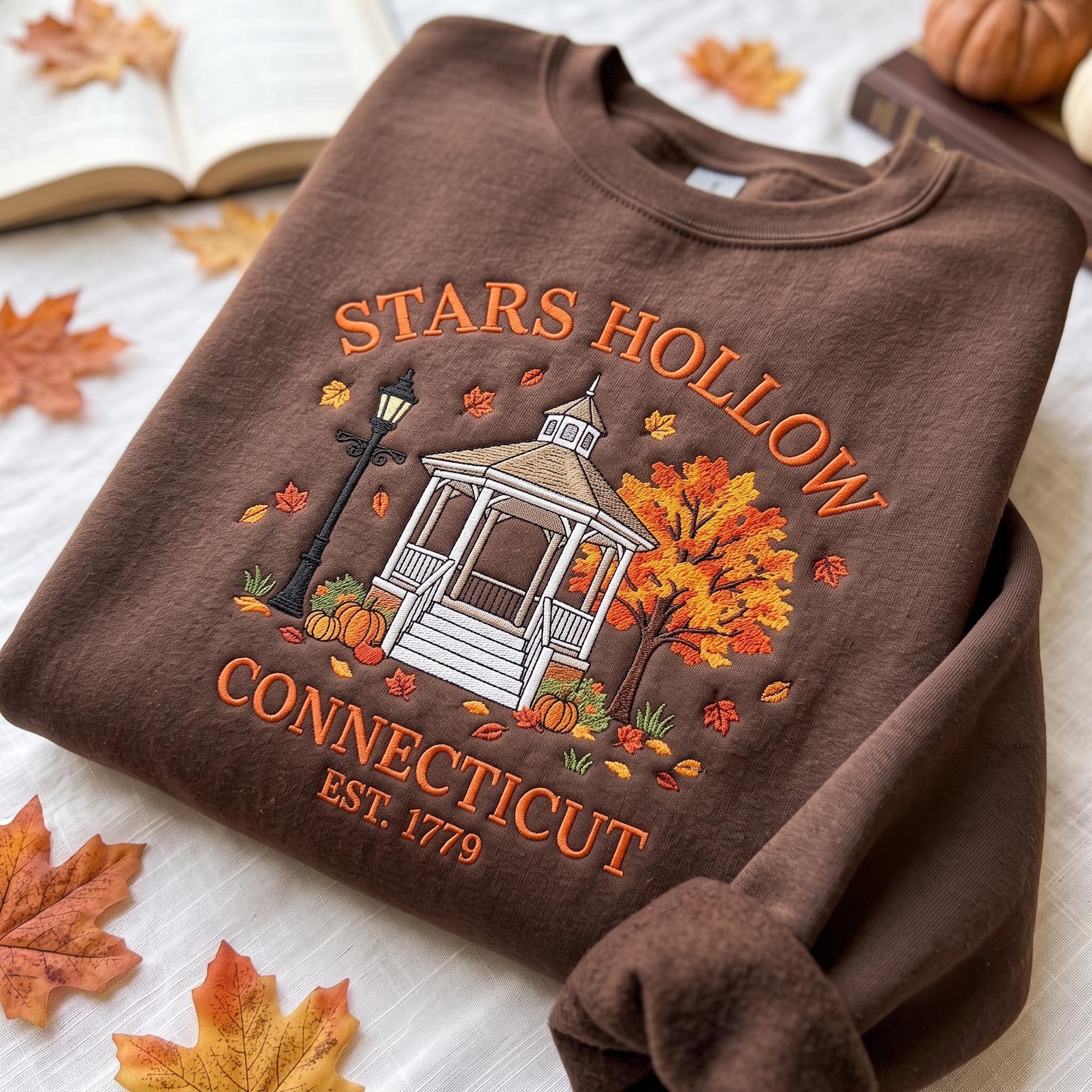 Embroidered Stars Hollow Sweatshirt