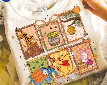 Pumpkin Spice PNG, Retro Cartoon Honey Bear and Friends PNG, Trendy Fall Cartoon Movie Png, Thanksgiving PNG, Autumn Coquette Bow Png
