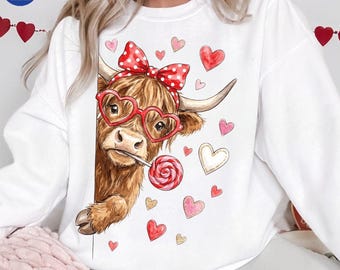 Howdy Valentine PNG, Funny Valentine Highland Cow Png, Valentine Coquette Png, Valentine Heart Png, Love XOXO, Valentine's Day Design