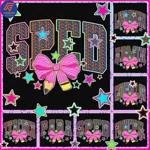 Retro Back to School Neon Checkered Png Bundle, First Day Of School Teacher Sped Para Librarian Png, Bright Color Png, School Occupation Png