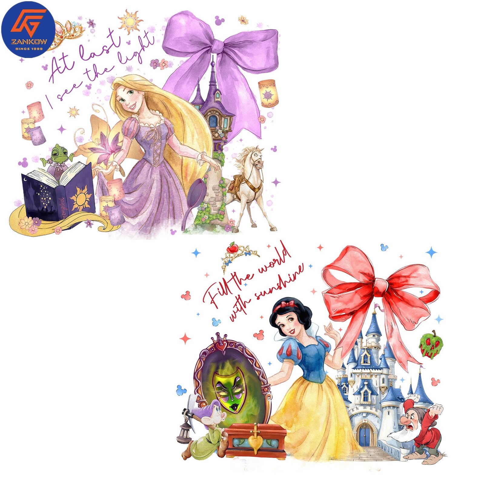 6 Watercolor Cartoon Princess PNG Bundle, Cute Princess PNG, Magical ...