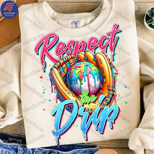 Baseball Mama Png, Baseball Drip Png, Game Day Baseball Png,Baseball Mom Png, Retro Baseball Png, Ice Cream Drip Png, Respect The Drip Png