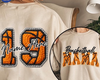Crochet Basketball PNG, Faux Yarn Custom Basketball Mom Design, Game Day Shirt PNG, Basketball Season PNG, Retro Sports Mom Png