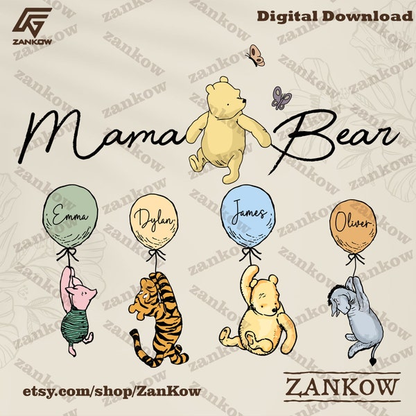 Mama Bear Png, Custom Year Png, Family Vacation Png, Magical Kingdom Png, Retro Mama Bear Png, Gift For Mom Png, Spring Design Png