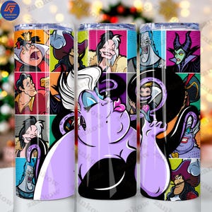 Bösewichte Cartoon Becherverpackung, Squad Girls 20 Unzen Becher, Bad Witches Club Png, Halloween Cartoon Skinny Tumbler Design, digitale Datei