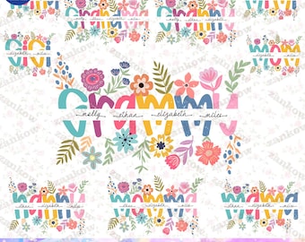Customizable Mama Hobo Floral Png, Floral Line Art Custom Split Name Png, Boho Flower Png, Floral Shirt Design Png, Floral Png, Mothers Day