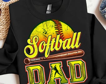 Retro Softball Dad Png, Softball Dad Like A Baseball Dad But With Bigger Balls Png, Softball Game Day Png, Prezent dla Taty, Dzień Ojca Png
