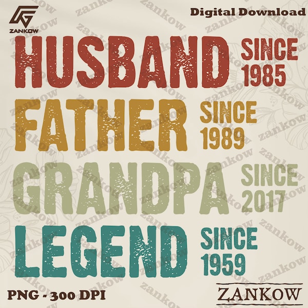 Legend Husband Daddy Grandpa Customized Png, Father's Day Png, Personalized Legend Husband Dad Papa Shirt Png, Gifts for Grandpa