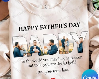 Customize Daddy Pictures Canva Template, Custom Name Kid Png, Happy Father’s Day Png, Canva Editable Diy, Gift For Dad Png, Digital Download