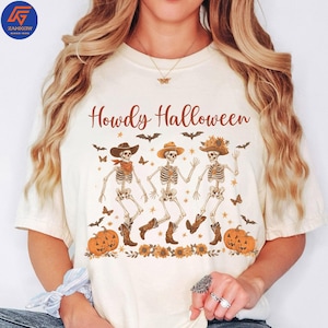 Howdy Halloween Shirt Png, Halloween Skeleton Png, Fall Western Png, Western Halloween Png, Retro Halloween Png, Cute Halloween Pumpkin Png