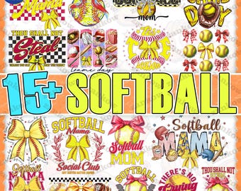 15+ Bundle Softball Game Day Png, Funny Softball Png, Softball Lovers Shirt Design, Softball Mama Shirt Png, Sports Coquette Bow Png