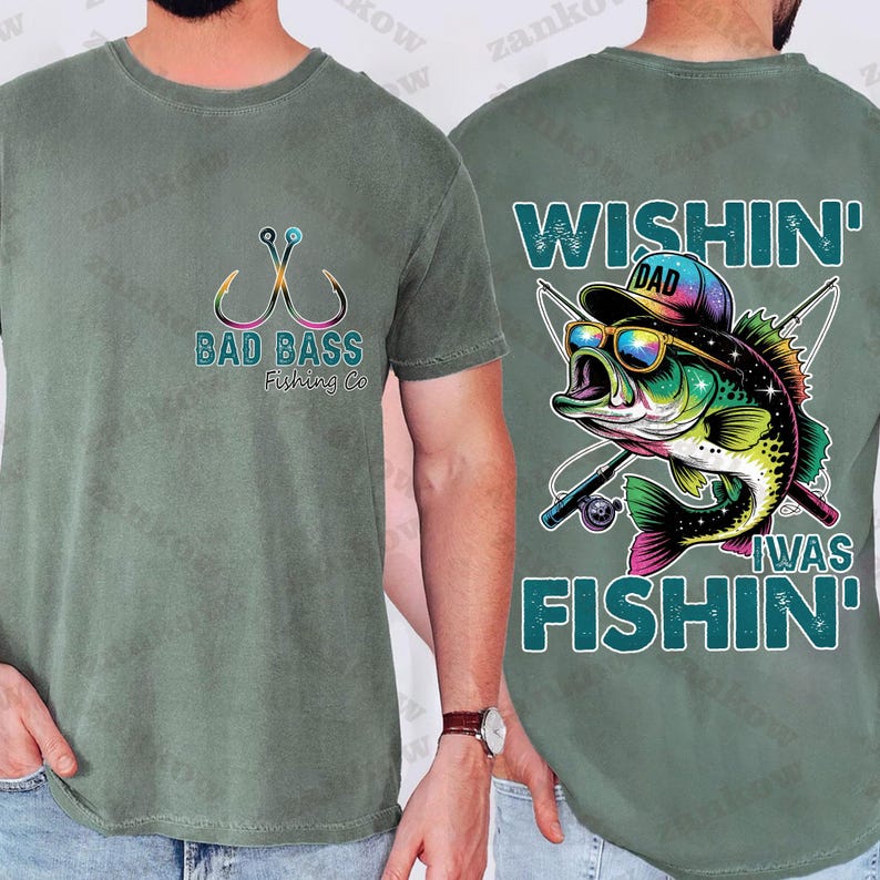 Mug Personnalisé 'Wishin I Was Fishing' - Cadeau Pêcheur Pour Papa, Grand-père