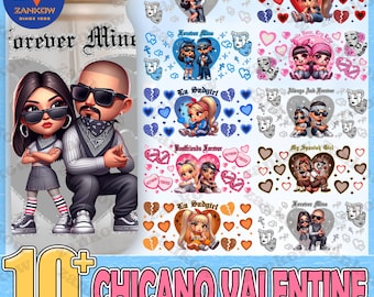 10 Chicano Forever Cholo Couple 16oz Glass Can Bundle, Chicano La
