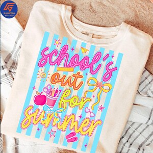 Summer Teacher PNG, School Out for Summer PNG, Last Day of School Shirt, Teacher Appreciation PNG, Kids Summer Break Design image 4