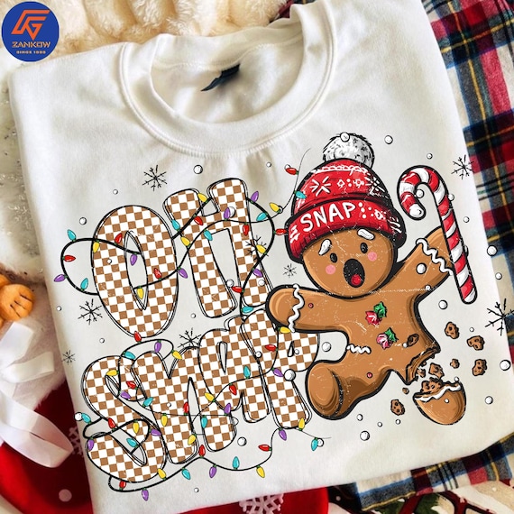 Funny Oh Snap Gingerbread Png, Merry Christmas Cookie Design, Coquette Bow Png, Bright Color Holiday PNG, Cute Xmas Sublimation