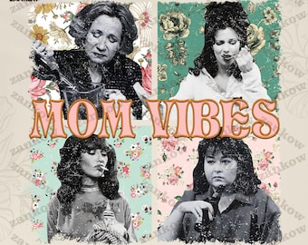 Broderie rétro des années 90 Mom Vibes PNG, Faux broderie mamans sitcom Png, Funny Mom Png, Mom Life Png, cadeau fête des mères, cadeaux cool pour maman