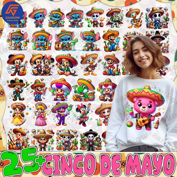 Plus de 35 dessins animés Cinco de Mayo Png, Cinco De Mayo Png, Mexicains png, Film de personnage de souris (PNG), Chingona Png, Sublimation Designs