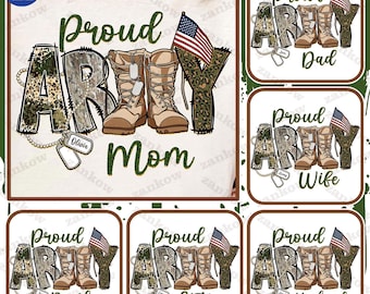 Custom Proud Army Family Png, Military Family Matching Shirt Design Png, Soldier Png, Veterans Png, Memorial Day Png, USA Patriotic Png