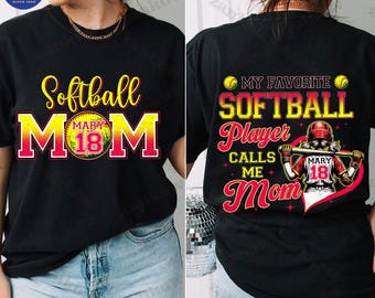 Custom Softball Mom Png, Softball Mama Shirt With Kids Name & Jersey Number Png, Softball Mama Gift, Softball Game Day, Softball Coquette