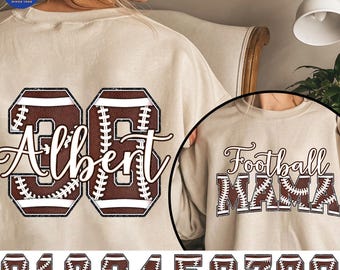 Personalized Football Mom Png, Customized Football Number PNG, Football Mama Sublimation Png, Custom Game Day Football Png, Sport Mom Design