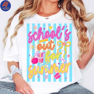 Summer Teacher PNG, School Out for Summer PNG, Last Day of School Shirt, Teacher Appreciation PNG, Kids Summer Break Design image 3