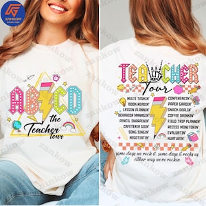 Retro Teacher Tour Png,  ABCD Teacher Tour Png, Back To School, Elementary School Png,Teacher Gift, Teacher T shirt Sublimation, End of Year