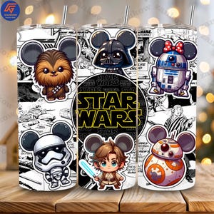 Movie Galaxy 20Oz Tumbler Wrap PNG,  Galaxy War Characters Tumbler 20Oz Wrap Design, Cartoon Movie Character Tumbler Png,Trendy Movie Design
