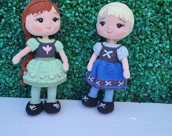 Bébé princesse Disney Elsa et Anna, poupée produit fini Amigurumi, poupées Disney au crochet