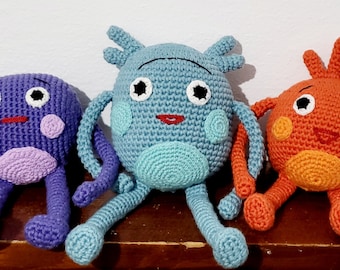 Juguetes de crochet inspirados en Bumble Nums, amigurumi de algodón orgánico