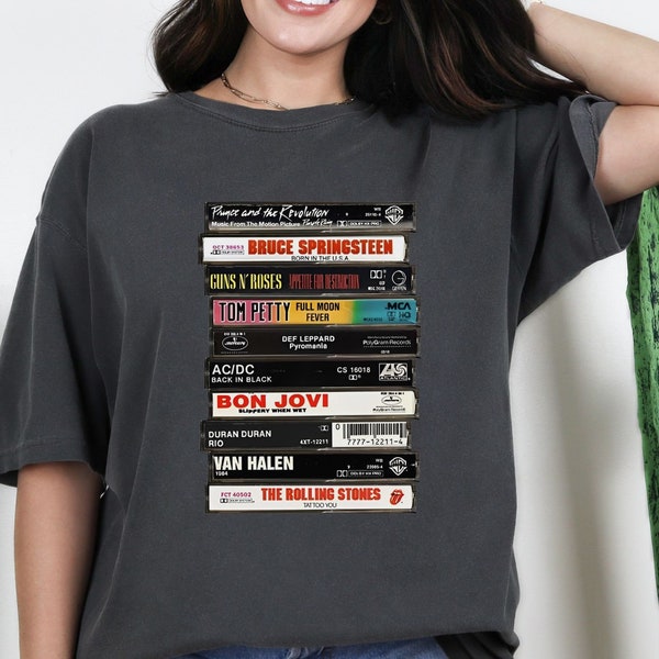 Vintage Rock Cassettes T Shirt, Rock Band T-Shirts, Vintage College Tee, Vintage Band Tee, Rock and Roll Tshirts, Vintage Rock Band, Beatles