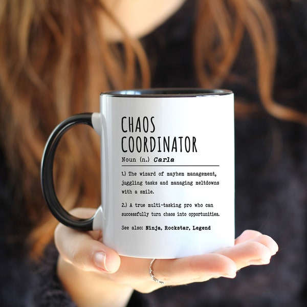 Chaos Coordinator Custom Mug, Personalized Boss Gift, Office Manager Appreciation, Funny Office Mug, Custom Supervisor Coffee Mug Funny Gift