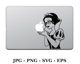 Snow White Vinyl Skin and Stickers For Macbook  | Instant Download | Digital File | SVG | PNG + Transparan | JPG + Eps | Digital Download