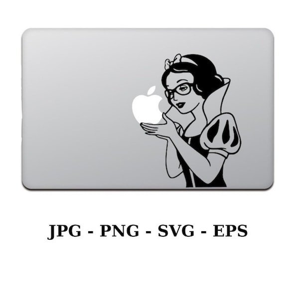 Snow White Vinyl Skin and Stickers For Macbook  | Instant Download | Digital File | SVG | PNG + Transparan | JPG + Eps | Digital Download